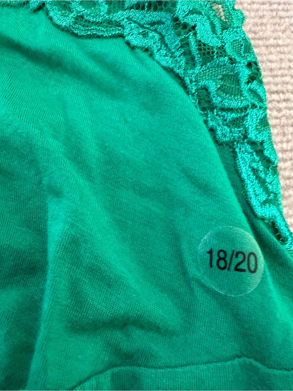 Y2K Lane Bryant Lace Trim Cami Tank Top NWT Plus Size 18/20 Emerald Green - Picture 2 of 6